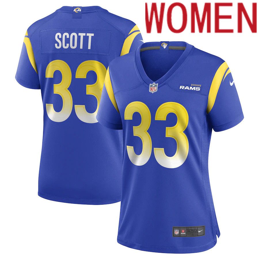 Women Los Angeles Rams #33 Nick Scott Nike Royal Game NFL Jersey